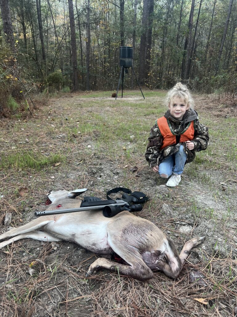 Baby girls first hunt and first kill.